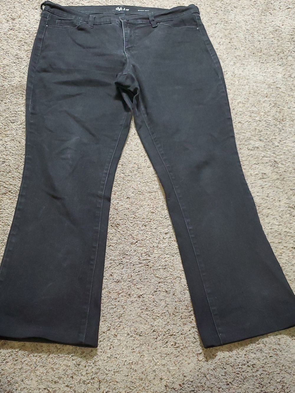 Style & Co. Women's Black Flare Stretch Jeans Size 14